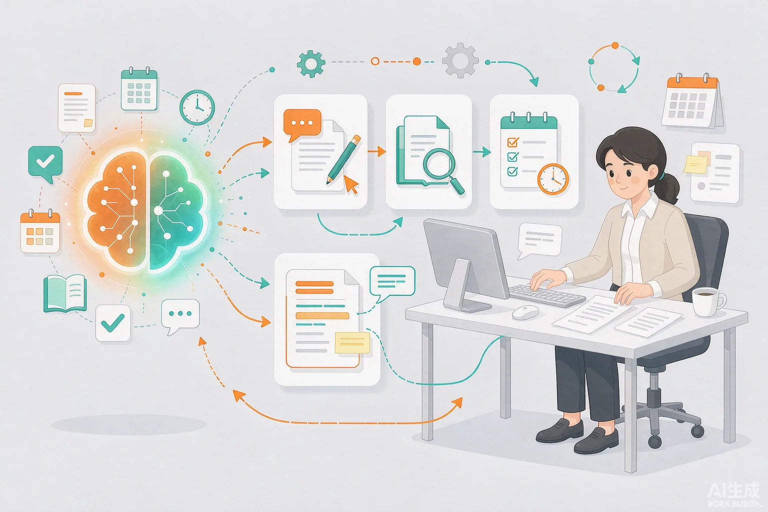 AI 数字员工协同示意